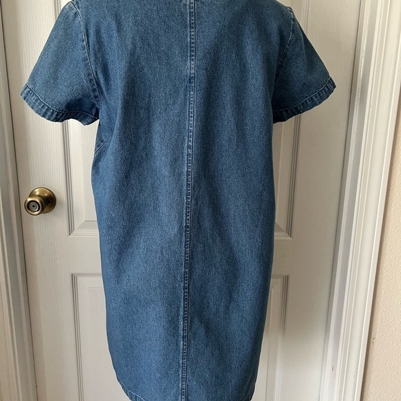 CB Casual Blue Midi Dress Scoop Neck Short Sleeve - Picture 7 of 15